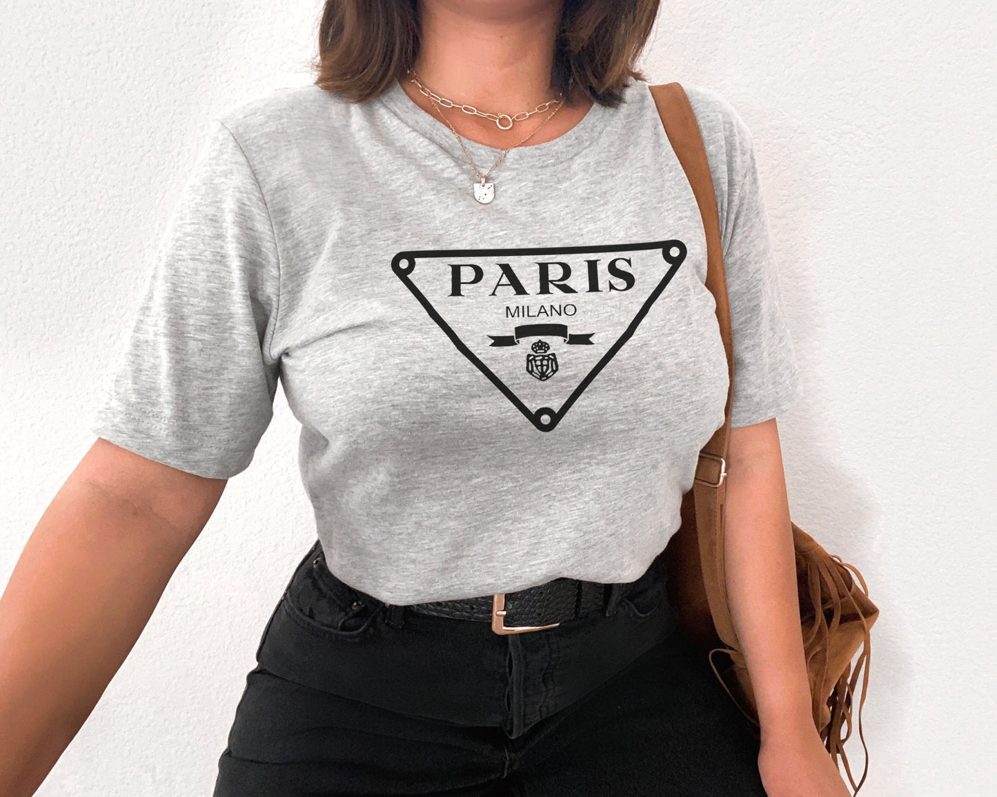 PARIS Black White T Shirt Cute Designer Fashion Milano Marfa Style Cotton Shirt