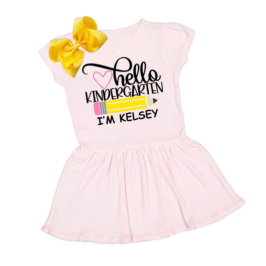 Hello Kindergarten Girls Ruffle Dress