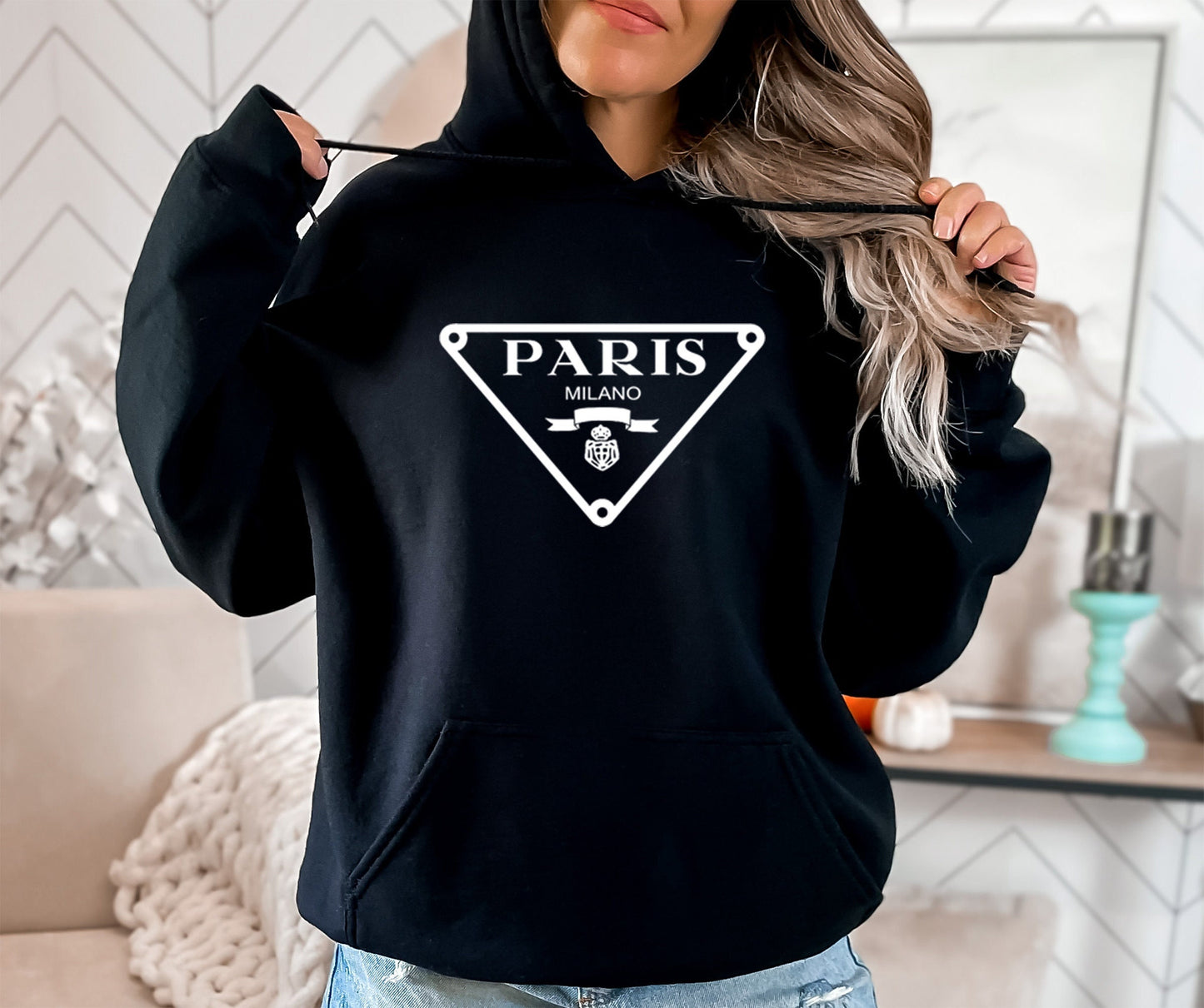 PARIS Ladies Woman's Hoodie Cute Designer Style Milano Cotton Sweat Shirt