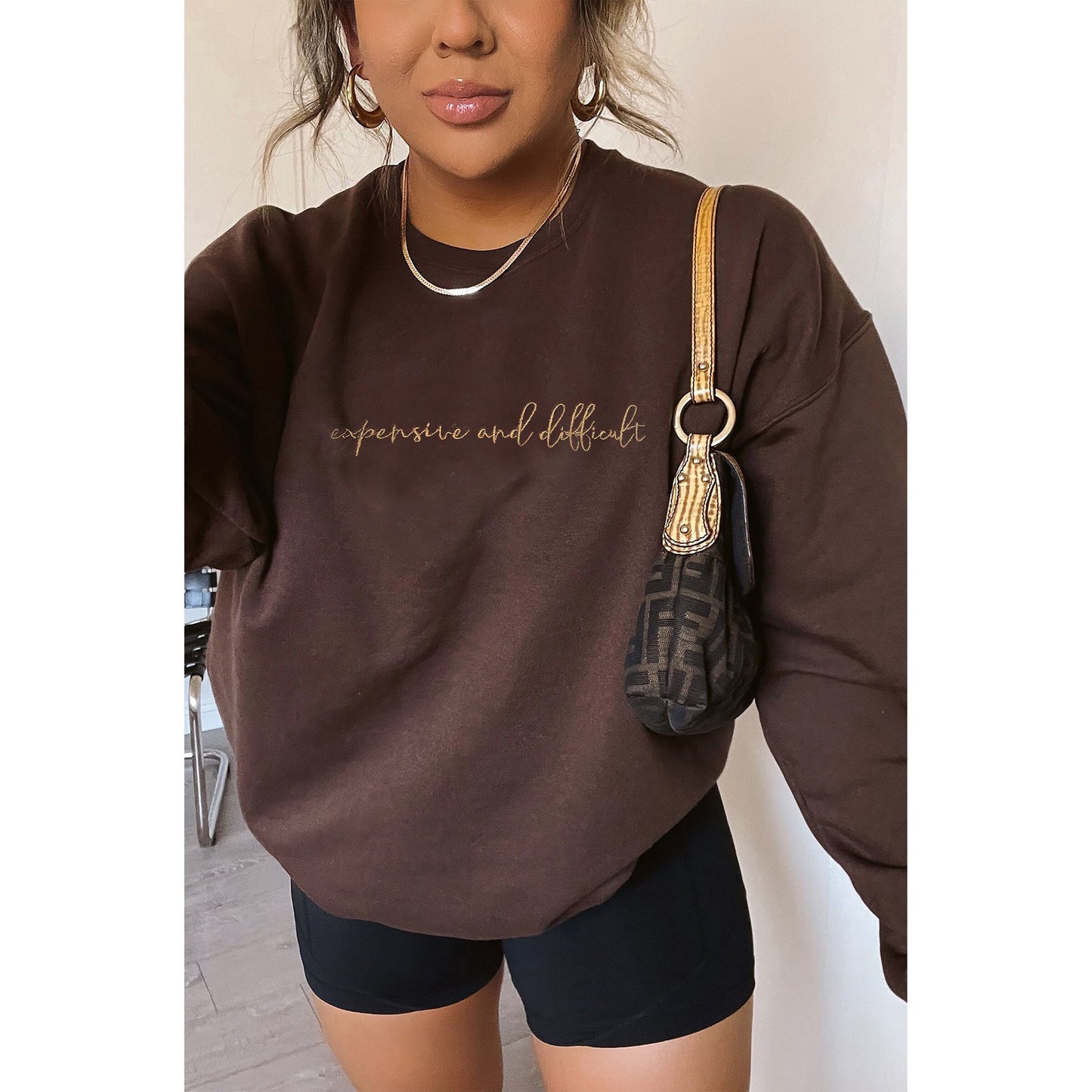 Expensive And Difficult Embroidered Sweatshirt