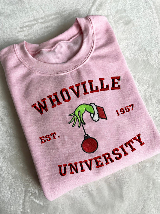 Whoville Embroidered Christmas Sweatshirt