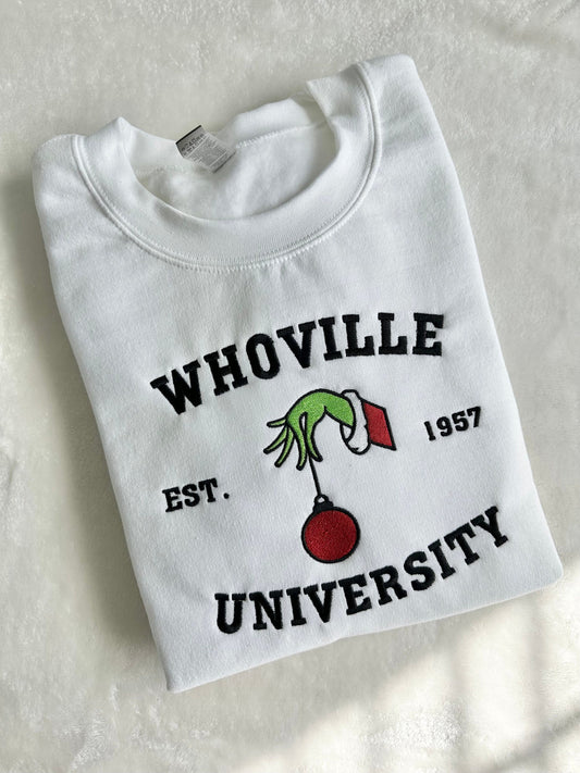 Whoville Embroidered Christmas Sweatshirt